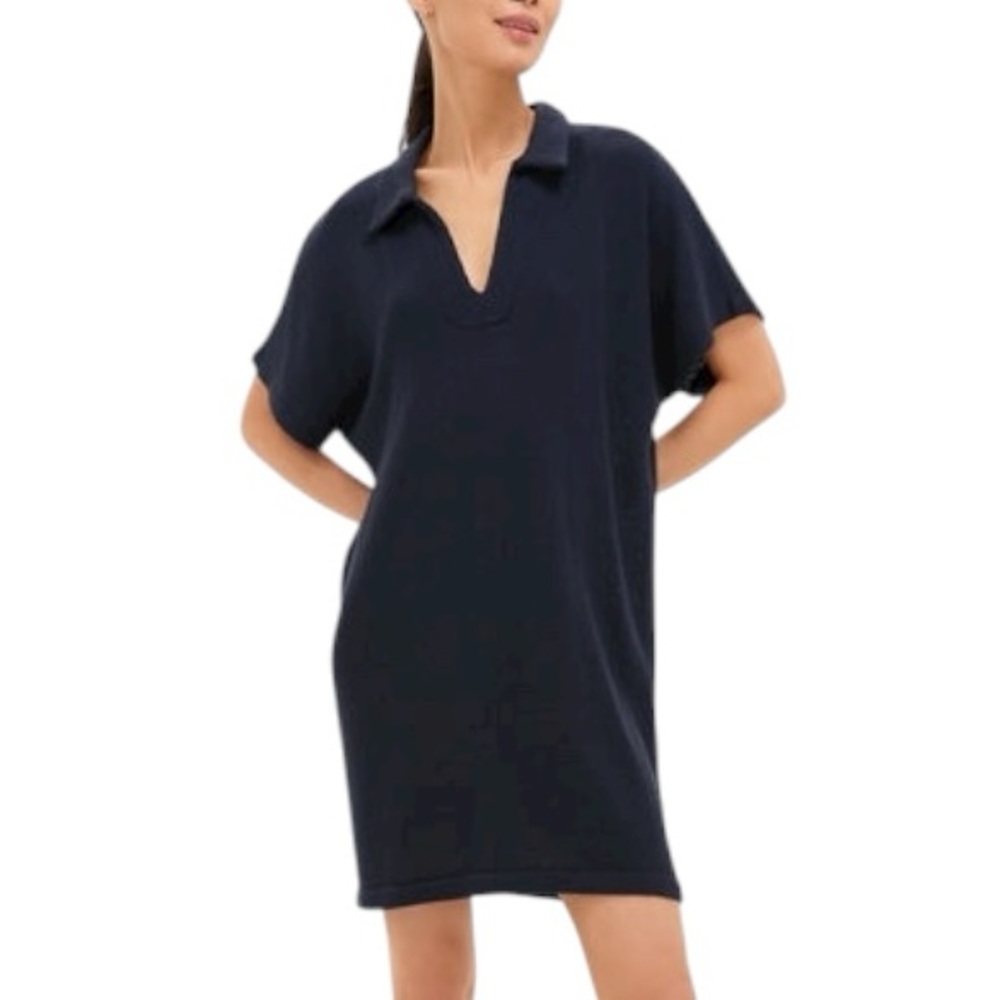 Tuckernuck Pomander Place Navy Blue Maren Mini Polo Knit Sweater Dress - M / L